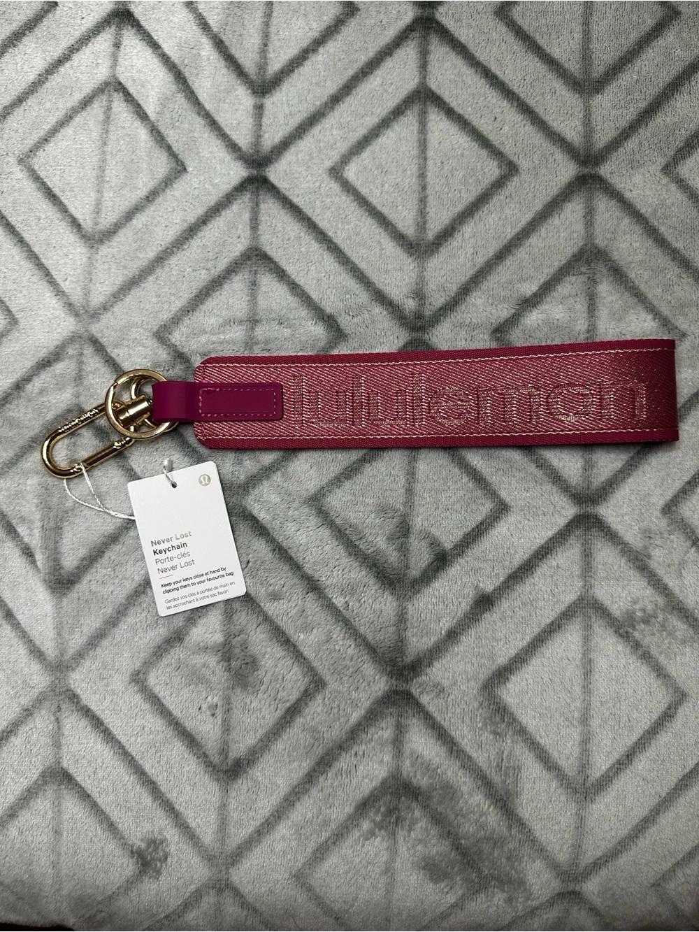 lululemon athletica Never Lost Keychain Strap in Deep Fuschia